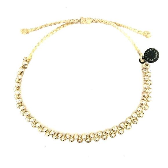 Pura Vida Silver Beaded Beige Bracelet - Picture 2 of 4